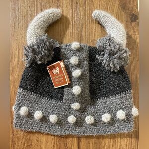 Peruvian Trading Co. Gray Viking Hat with Horns